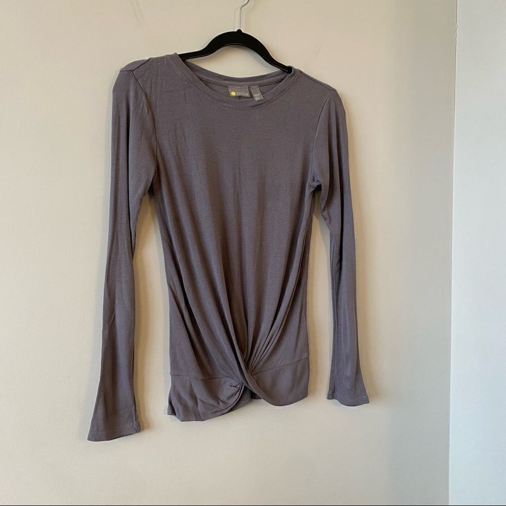 Zella-Lightweight Ribbed Knot Front Long Sleeve - Picture 4 of 8